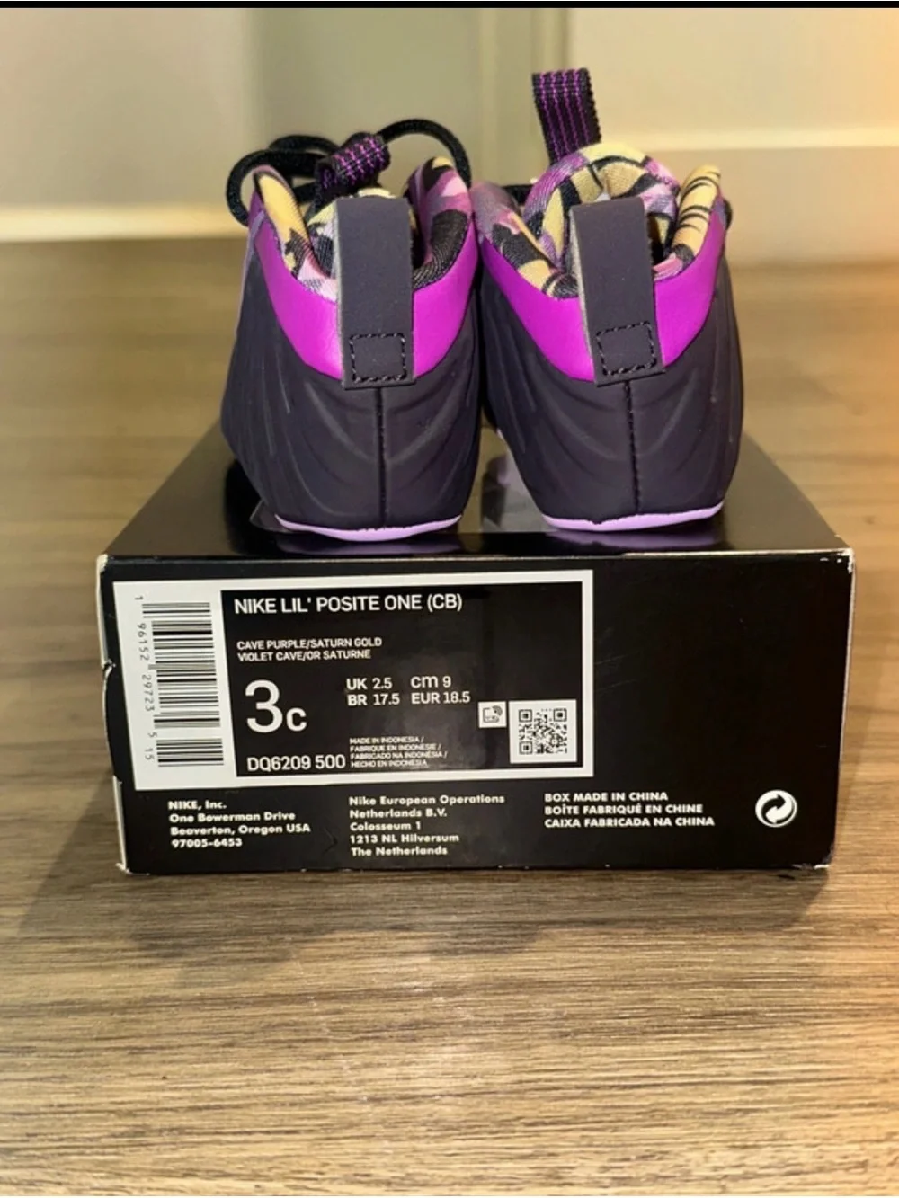 Nike Kids Little Posite One - Purple & Gold Accent